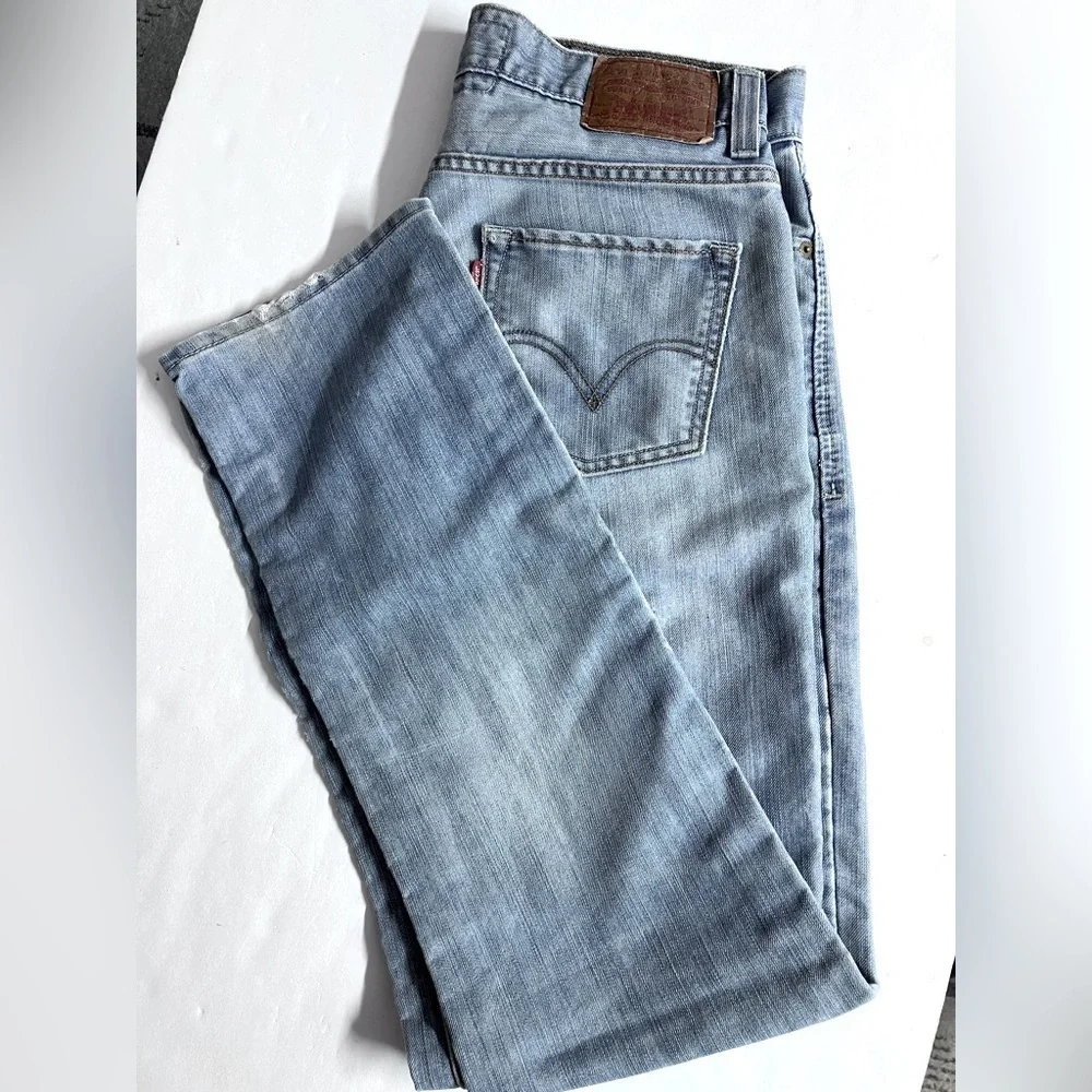 Levi’s Skinny 511 Men’s Denim Jeans, Size 34 x 34, Lt. Blue, Distressed